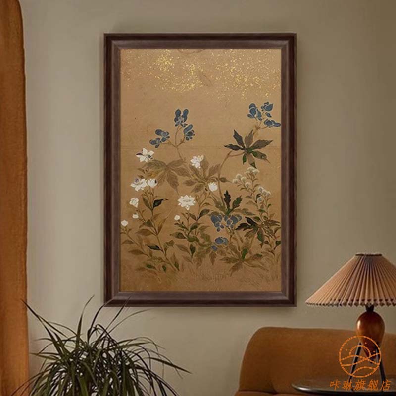 宋代美学植物花卉客厅卧室装饰画中式复古入户玄关高级感竖版挂画