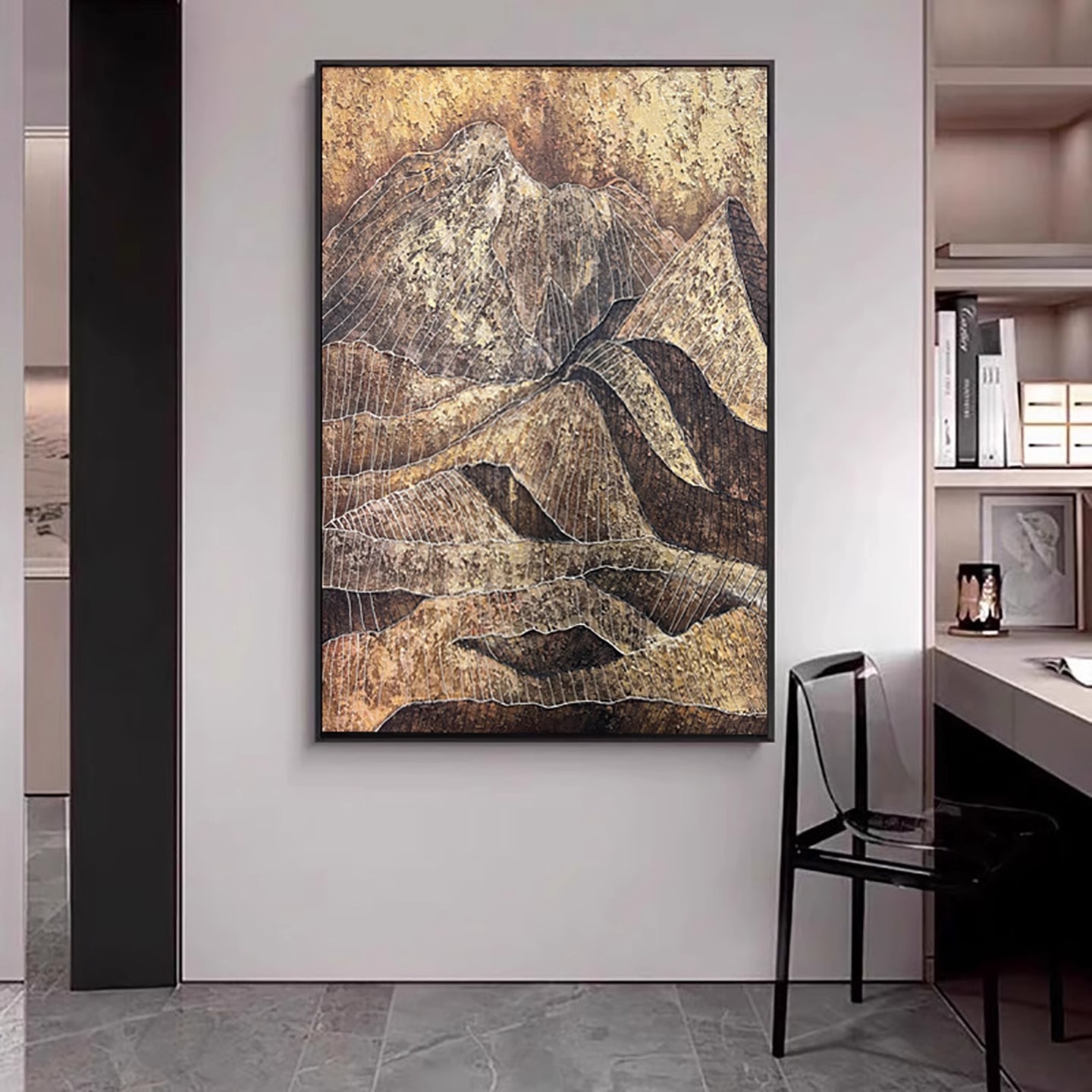 《金脉山峦》高级感客厅沙发背景墙装饰画办公室挂画过道玄关壁画