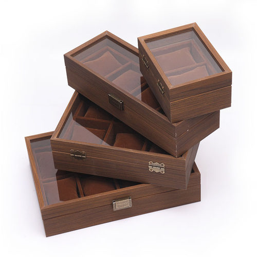 勾叉黑胡桃色名表机械表收纳盒