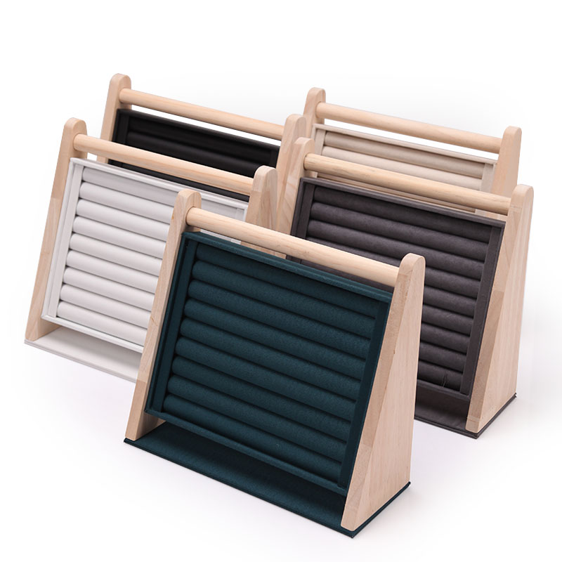 勾叉实木戒指展示架工厂直销