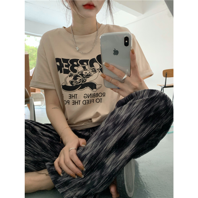 實拍實價小熊t恤女短袖白色圓領打底衫內搭體恤上衣