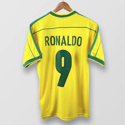 Ronaldo Football Shirt 1998 World Cup Brazil Jersey Retro