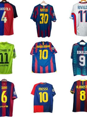 Messi Jersey Barcelona Retro Football Shirt RONALDINHO PUYOL