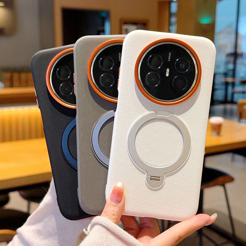 适用华为Mate70Air手机壳新款磁吸全包防摔素皮气囊保护套网红ins风磨砂硅胶软壳带旋转支架男女款外壳高级感
