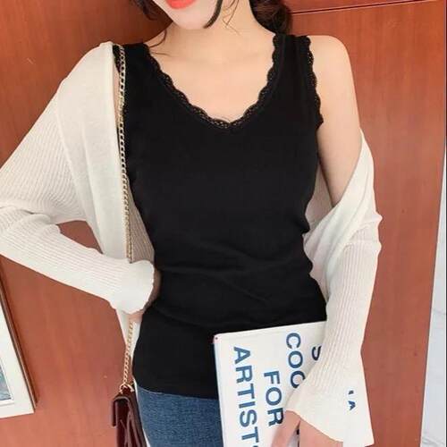 吊带背心女春夏外穿胖mm蕾丝花边