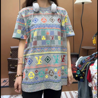 2025女装夏季时尚新款百搭短袖t恤男上衣宽松运动遮肉遮肚显瘦潮