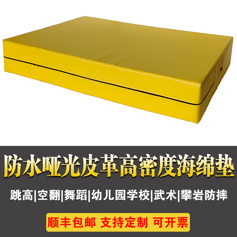 空翻垫子跳高舞蹈武术折叠厚皮革防水毯子功幼儿园攀岩防摔海绵垫