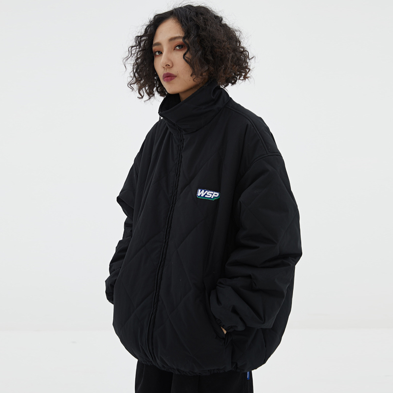 WASSUPwassup加厚菱形格外套