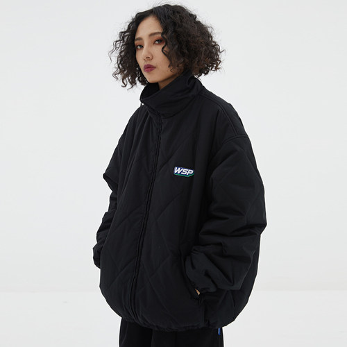 WASSUPwassup加厚菱形格外套