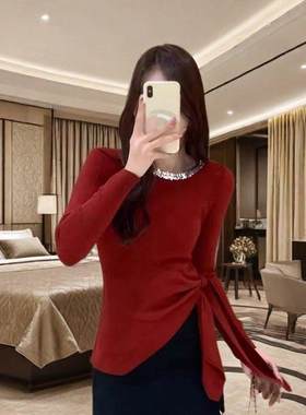 春季新款毛衣针织衫女重工设计