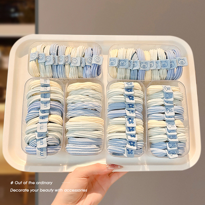 皮筋扎头发头绳女可爱高级感海盐蓝发绳高弹力耐用发圈扎马尾头饰