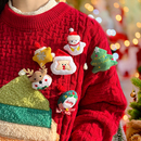 圣诞胸针女可爱圣诞节小礼物毛绒卡通玩偶别针毛衣围巾包包装 饰品