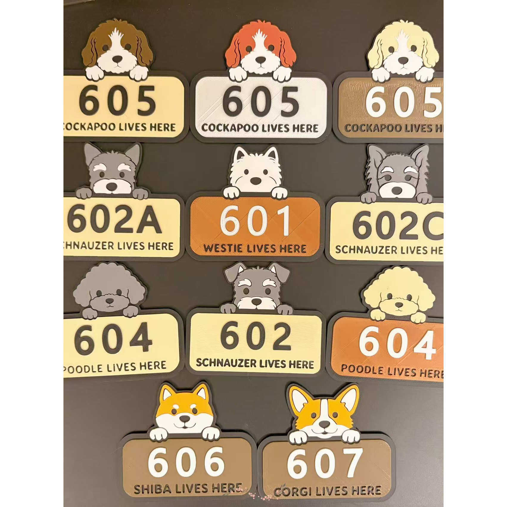 创意装饰门牌西高地雪纳瑞比熊礼物家居饰品送礼小狗定制门牌号