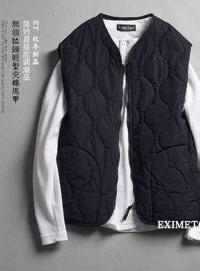 绗缝无领秋冬新款男士棉衣外套