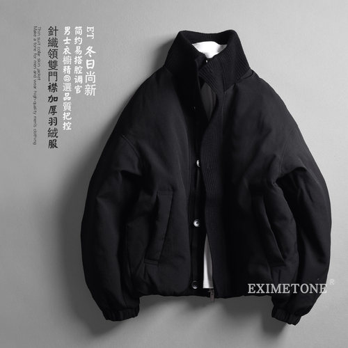 简约风立领短款羽绒服