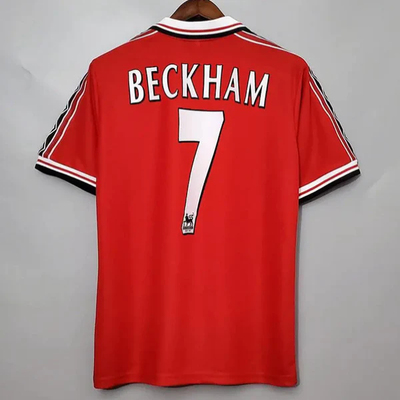 Retro Home 98 99 Manchester BECKHAM Keane United Jersey