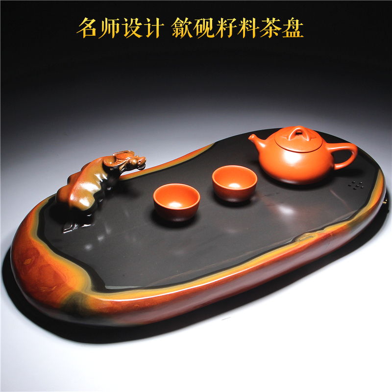 天然歙硯原石茶盤茶海功夫茶具