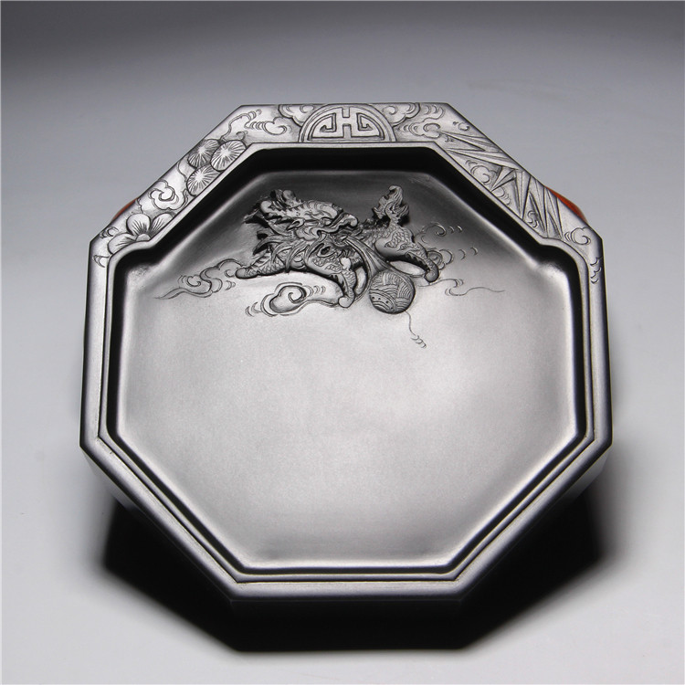 名师作品 老坑歙砚/麒麟献瑞/精品老坑天然原石砚台文房端砚收藏