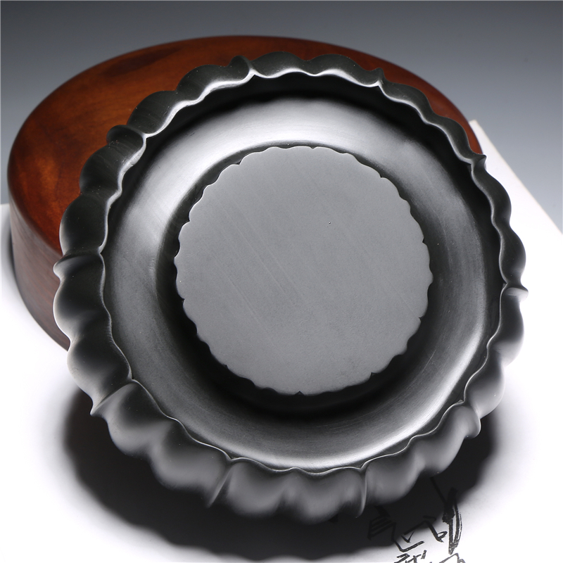 一物一拍名师精品老坑砚台/莲花砚/原石歙砚老坑龙尾砚高档文房