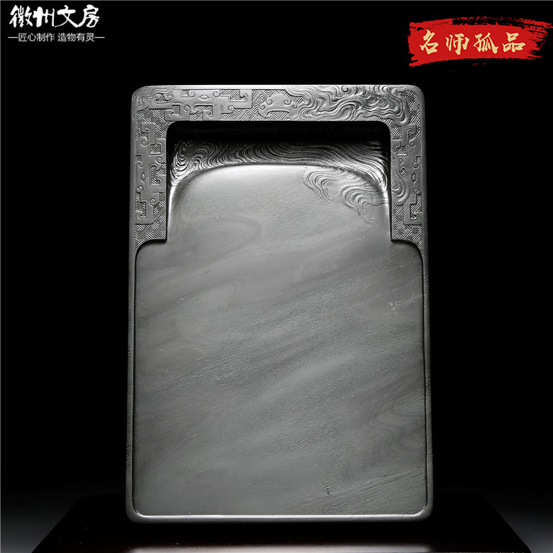名家作品孤品老坑砚台/古龙砚/四大名坑老坑眉纹精品收藏歙砚文房