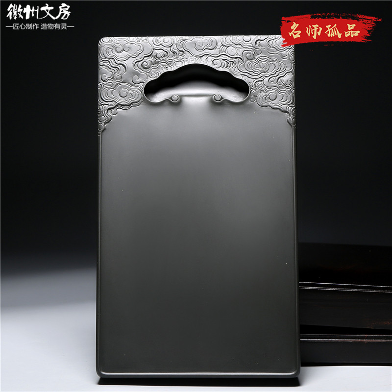 老坑带盖砚台歙砚文房端砚