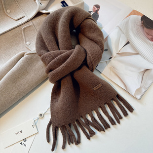 100%澳洲纯羊毛流苏休闲高级感保暖围脖女AIM实体店同款 围巾百搭