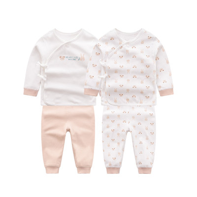 RABBI BABY UNDERWEAR SET NEW NEWBORN MONK CLOTHES AUTUMN AND WINTER COTTON LACE-UP BOTTOMING AUTUMN PANTS