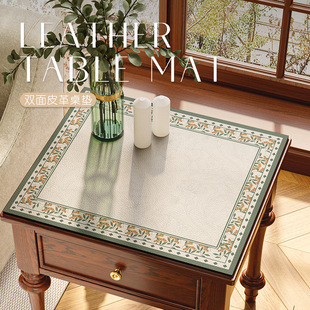 美式轻奢高级感床头柜垫复古风碎花系列卧室床头柜垫子免洗防水桌