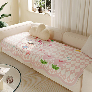 冰丝沙发垫夏季款防滑凉席坐垫子夏天冰垫轻奢高级感凉垫沙发套罩