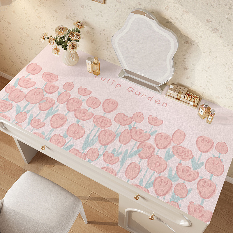 轻奢防水梳妆台皮革桌垫