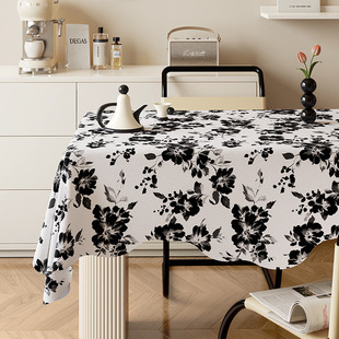 法式复古餐桌布免洗防水防油防烫桌垫2025新款轻奢氛围感茶几桌布