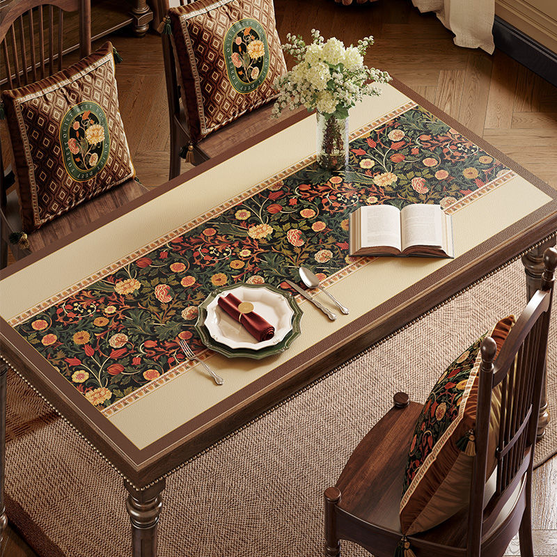 高级感皮革桌垫防油防水耐高温