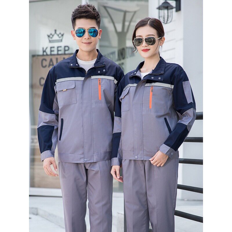 春秋冬工作服套装男车间厂服物业工地工程服装修汽修服反光劳保服