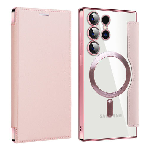 MagSafe 适用三星Galaxy S25ultra翻盖手机壳S24+磁吸充电S23FE皮套S22保护套A36防盗刷卡A55镜头全包A16防摔