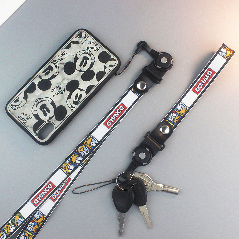 米老鼠米妮手机挂绳女挂脖网红卡通挂脖绳子长款可爱手机链挂饰宽