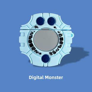 日系动漫卡通数码宝贝蓝色暴龙机适用Airpods1/2/3代苹果无线蓝牙耳机套保护壳pro2加厚立体硅胶防摔创意男女