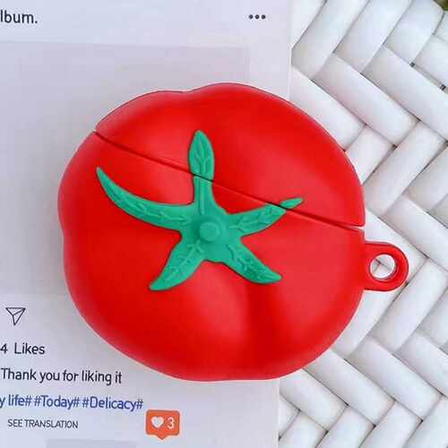 适用airpods4保护壳苹果无线蓝牙耳机套盒西红柿airpodspro3保护套创意四airpod硅胶ipod软壳pro3二三代番茄