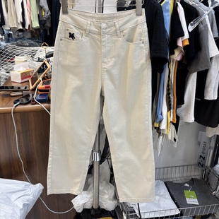 新款 显瘦百搭休闲长裤 美式 女春季 风高腰直筒牛仔裤 欧洲站2026春季