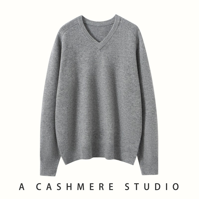 双股加厚~2025年秋冬新款加厚山羊绒衫女士V领慵懒风针织羊毛衫潮,女装/女士精品,毛针织衫,淘宝优惠券,粉丝福利购,淘宝优惠卷