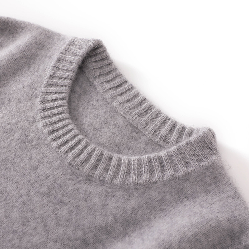 双股加厚基础款纯色圆领羊绒衫~秋冬女士一线成衣羊毛衫短款毛衣