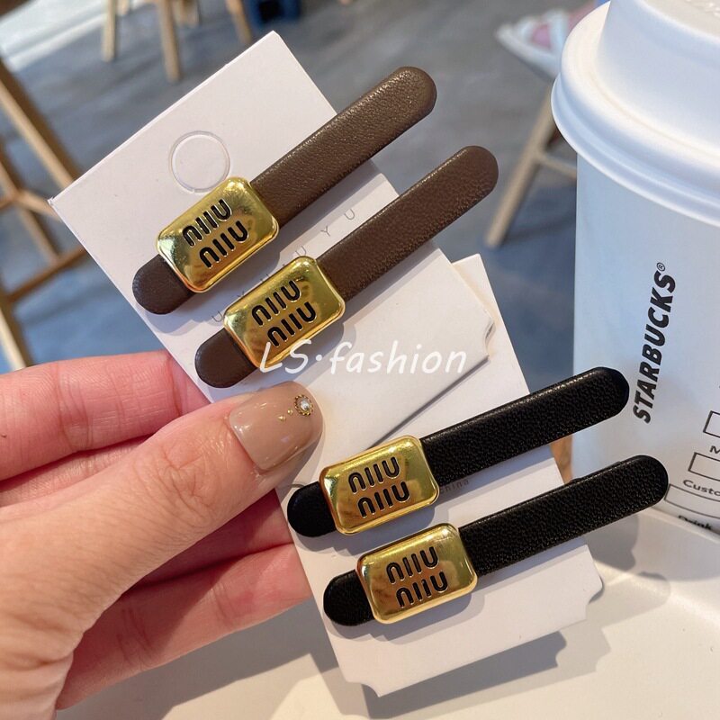 法式复古鸭嘴夹高级感皮质一字夹新款刘海夹简约百搭小发卡发夹