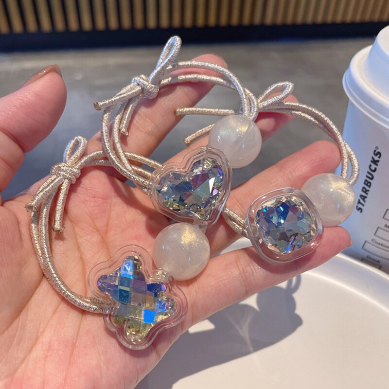 马尾爱心小熊高级感K9气质橡皮筋