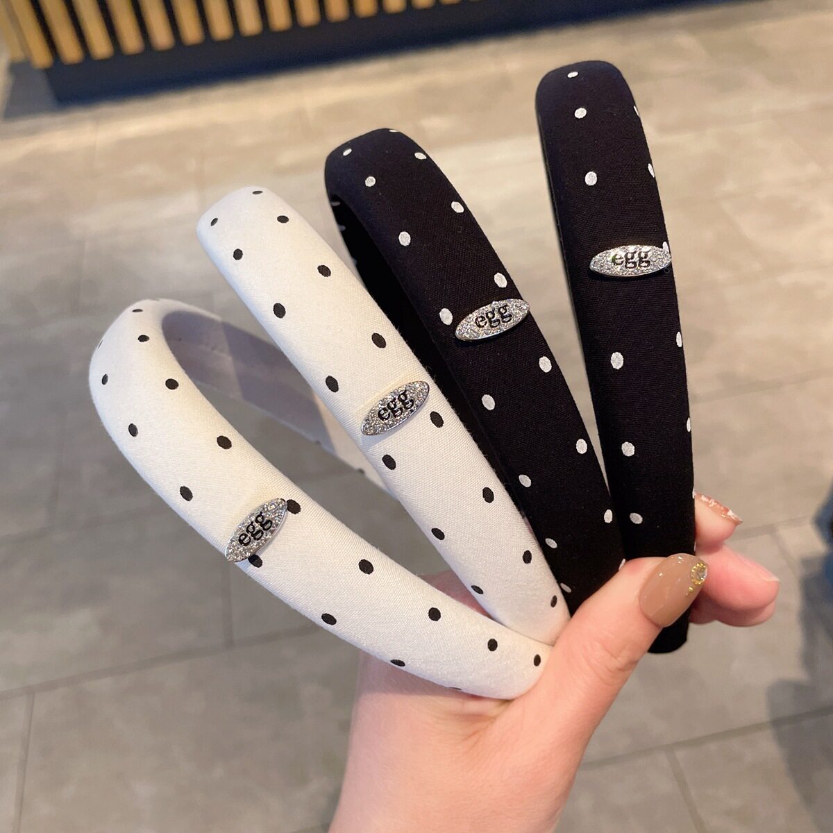 高级感银色标波点细发箍