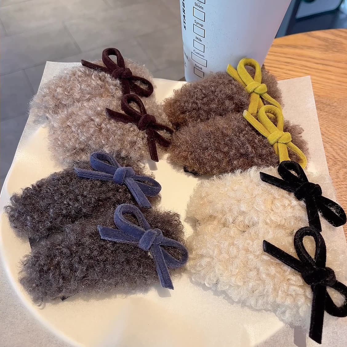甜妹风仿羊羔毛毛绒bb夹侧边夹