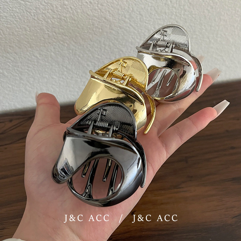 韩版气质合金鲨鱼夹中号后脑勺盘发抓夹发饰精致小众设计异形发夹,户外/登山/野营/旅行用品,旅行发卡,淘宝优惠券,粉丝福利购,淘宝优惠卷