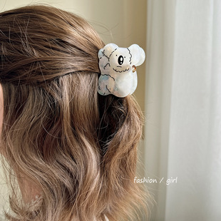 ins醋酸树袋熊抓夹女夏季后脑勺盘发鲨鱼夹子2023新款气质发卡头