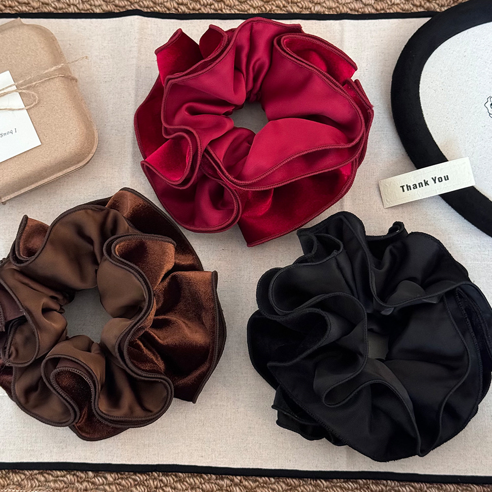 四层木耳边时尚丝绒发圈