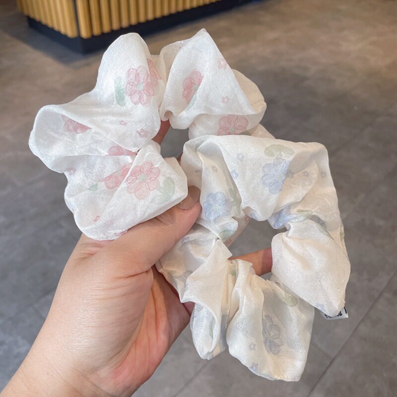 高级感褶皱温柔娟纱甜美大肠发圈