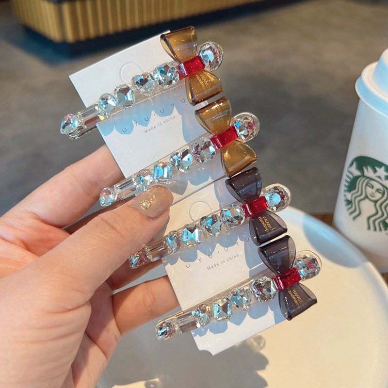 简约闪钻蝴蝶结发夹一字夹女高级感小众侧边夹发卡鸭嘴夹发饰,户外/登山/野营/旅行用品,旅行发卡,淘宝优惠券,粉丝福利购,淘宝优惠卷