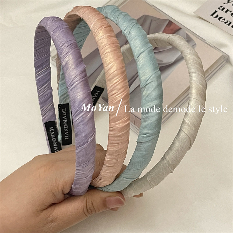 幻彩布艺缠绕发箍女外出百搭时尚细款头箍发饰洗脸压发发卡子头饰